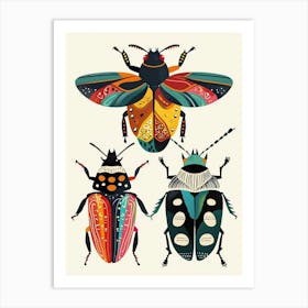 Colourful Insect Illustration Beetle 18 Art Print