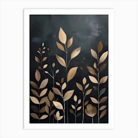 Gold Leaves Canvas Print Art Print