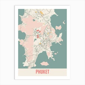 Phuket Map Poster Art Print