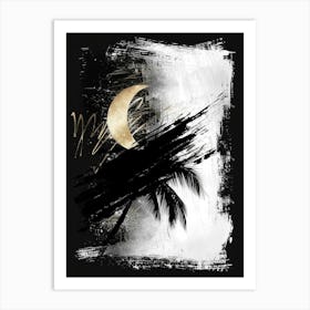 Moon And Palms Art Print