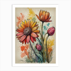 Gerbera Daisies Art Print