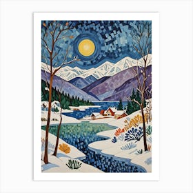 Moonlight In The Snow Art Print