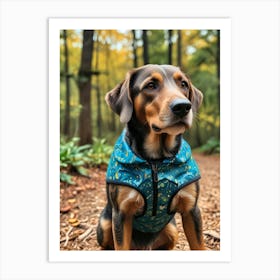 Dog In The Woods Art Print