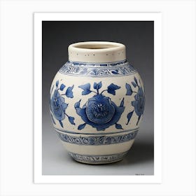 Chinese Blue And White Vase.12 Art Print