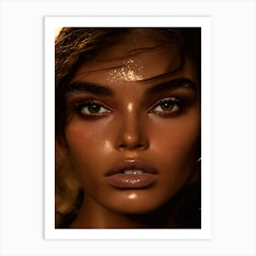 Golden Makeup Art Print