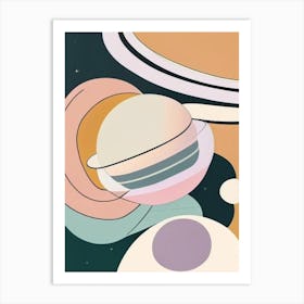 Saturn Musted Pastels Space Art Print