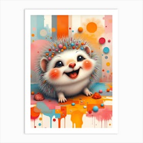 Buzzy the Colorful Hedgehog: A Baby Hedgehog Artwork For Kids Art Print