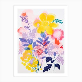 Colourful Flower Still Life Risograph Style 6 Art Print