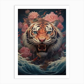 Tiger Art In Surrealism Style 1 Art Print