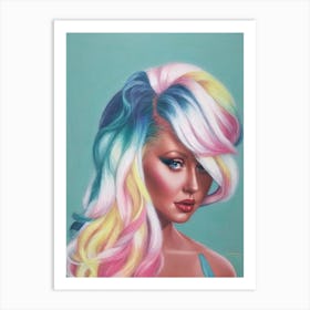Christina Aguilera Colourful Illustration Art Print