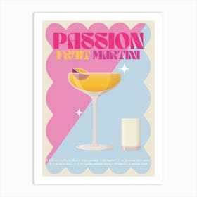 Passion Fruit Martini Cocktail Print Art Print