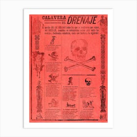 Drainage Calavera Day Of The Dead; Jose Posada Art Print