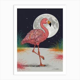 Pink Flamingo 6 Art Print