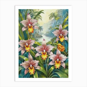 Orchids In The Jungle Art Print