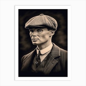 Gangster Art Thomas Shelby Peaky Blinders B&W 3 Art Print