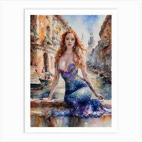 Mermaid In Venice Art Print