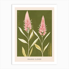 Pink & Green Prairie Clover 2 Flower Poster Art Print