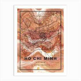 Ho Chi Minh Map Art Print