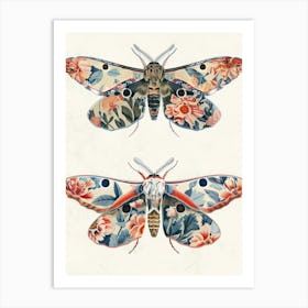 Moths And Butterflies William Morris Style 2 Art Print