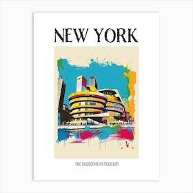 The Guggenheim Museum New York Colourful Silkscreen Illustration 1 Poster Art Print