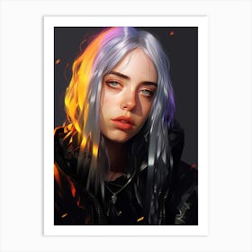 Billie Eilish Soft Futuristic Portrait 1 Art Print