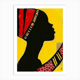 Silhouette Of African Woman 4 Art Print