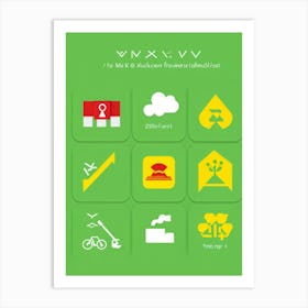 Set Of Icons Each Representing Varying Degrees Of Pollution And Environmental Impact With Distinct Art Print