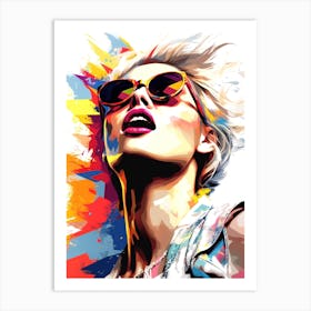 Abstract  Of A Woman In Sunglasses Art Print