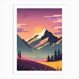 Landscape At Sunset Art Print