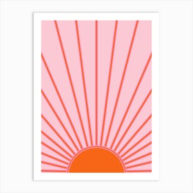 Sunshine Pastel Pink And Orange Art Print