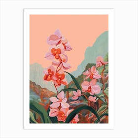 Boho Wildflower Painting Orchid 4 Art Print