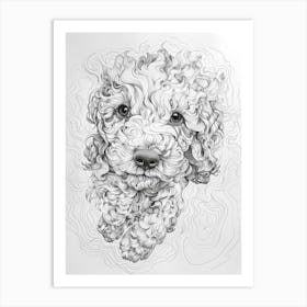 Lagotto Romagnolo Dog Line Sketch 3 Art Print