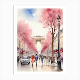 Champs-Elysées Avenue. Paris. The atmosphere and manifestations of spring. 5 Art Print