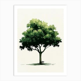 Pecan Tree Pixel Illustration 1 Art Print