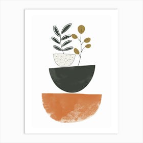 Plant Pots Abstract Boho Contemporary Design Art Print