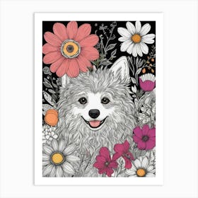 Flower Dog Art Print