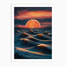 Orange Slice In The Ocean Art Print