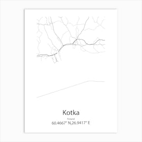 Kotka,Finland Minimalist Map Art Print