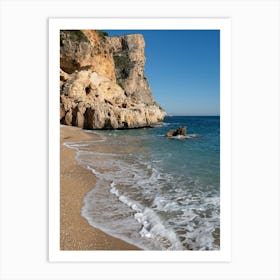 Waves and rocks on the Mediterranean coast Art Print