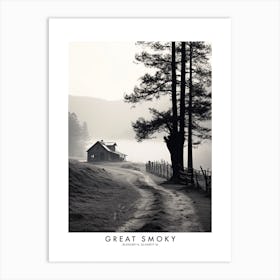 Poster Of Great Smoky, Black And White Analogue Photograph 2 Art Print