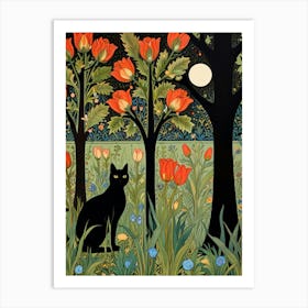 William Morris Cat In The Garden 7 Art Print