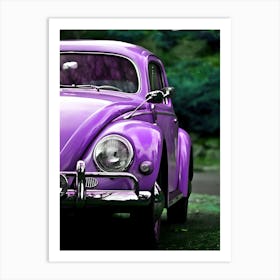 Purple Volkswagen Beetle Art Print
