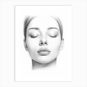 Detailed Digital Illustration Of A Face 1 Art Print