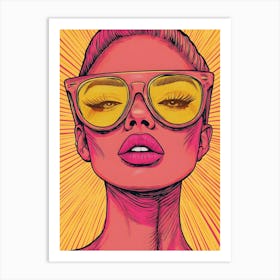 Pop Girl In Sunglasses Art Print