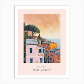 Mornings In Portofino Rooftops Morning Skyline 4 Art Print