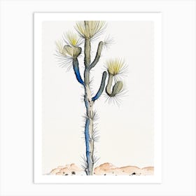 Herbert S Joshua Tree Minimilist Watercolour  (1) Art Print