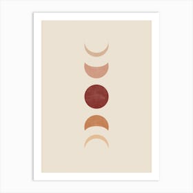 Moon Phase Abstract Boho Wall Art Print