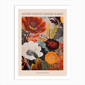 Fall Botanicals Ranunculus 3 Poster Art Print