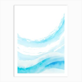 Blue Ocean Wave Watercolor Vertical Composition 64 Art Print
