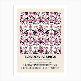 Poster Aster Bloom London Fabrics Floral Pattern 1 Art Print